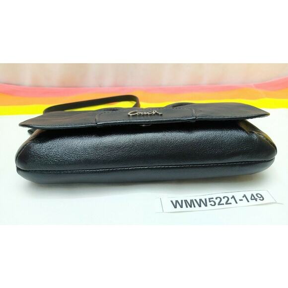 Coach Ashley Black Leather Credit Card Large Wristlet - Pouch Wallet